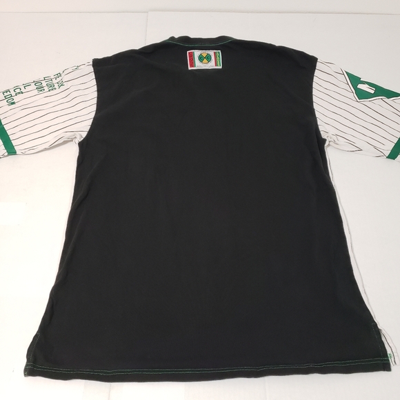 Cross Colours VINTAGE y2k short sleeve t-shirt Men's large white black green - Picture 6 of 11